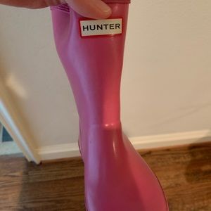 Girls pink hunter rain boots size 10
